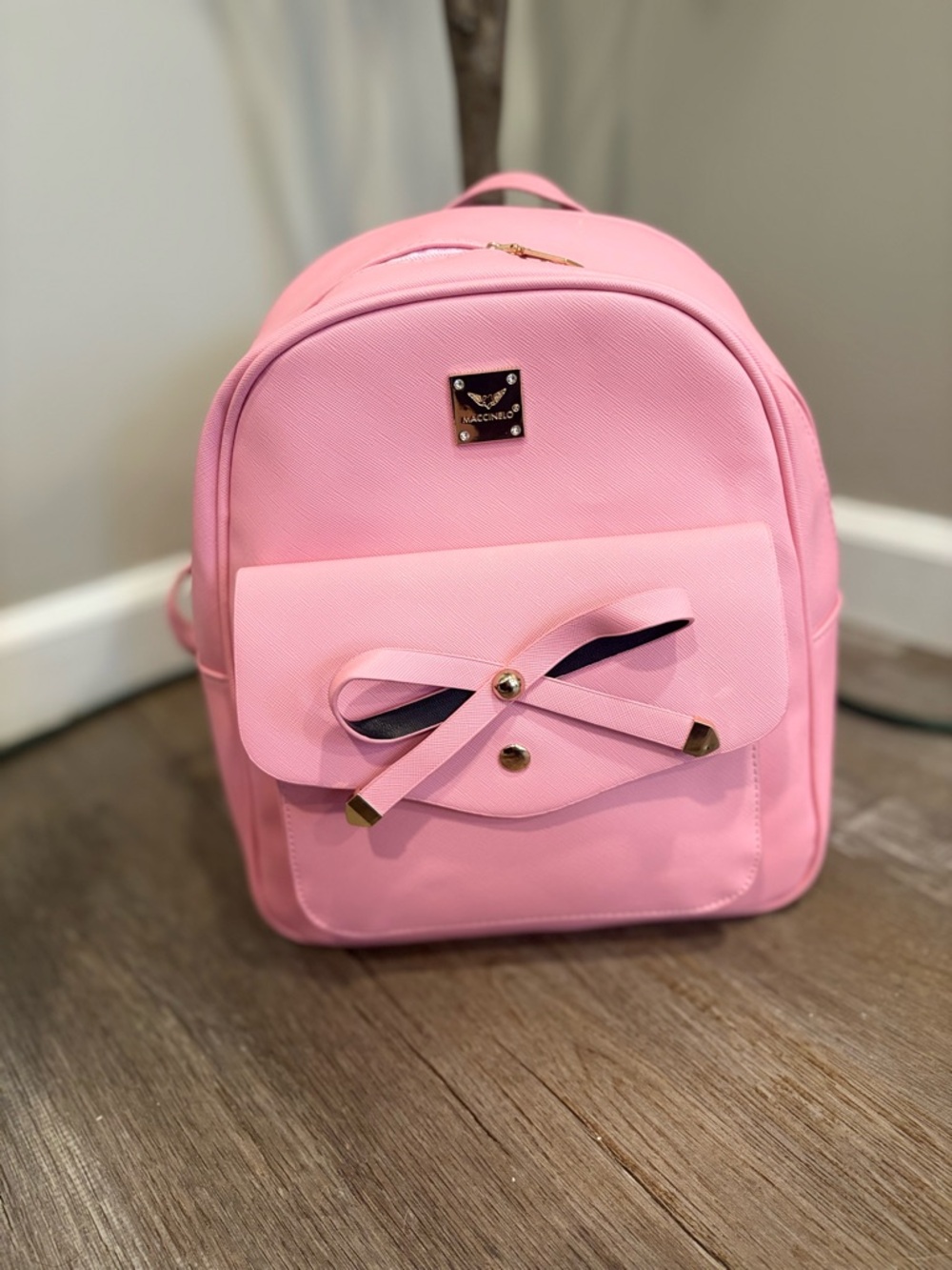Pink Bow Accent Mini Backpack - Picture 6 of 7